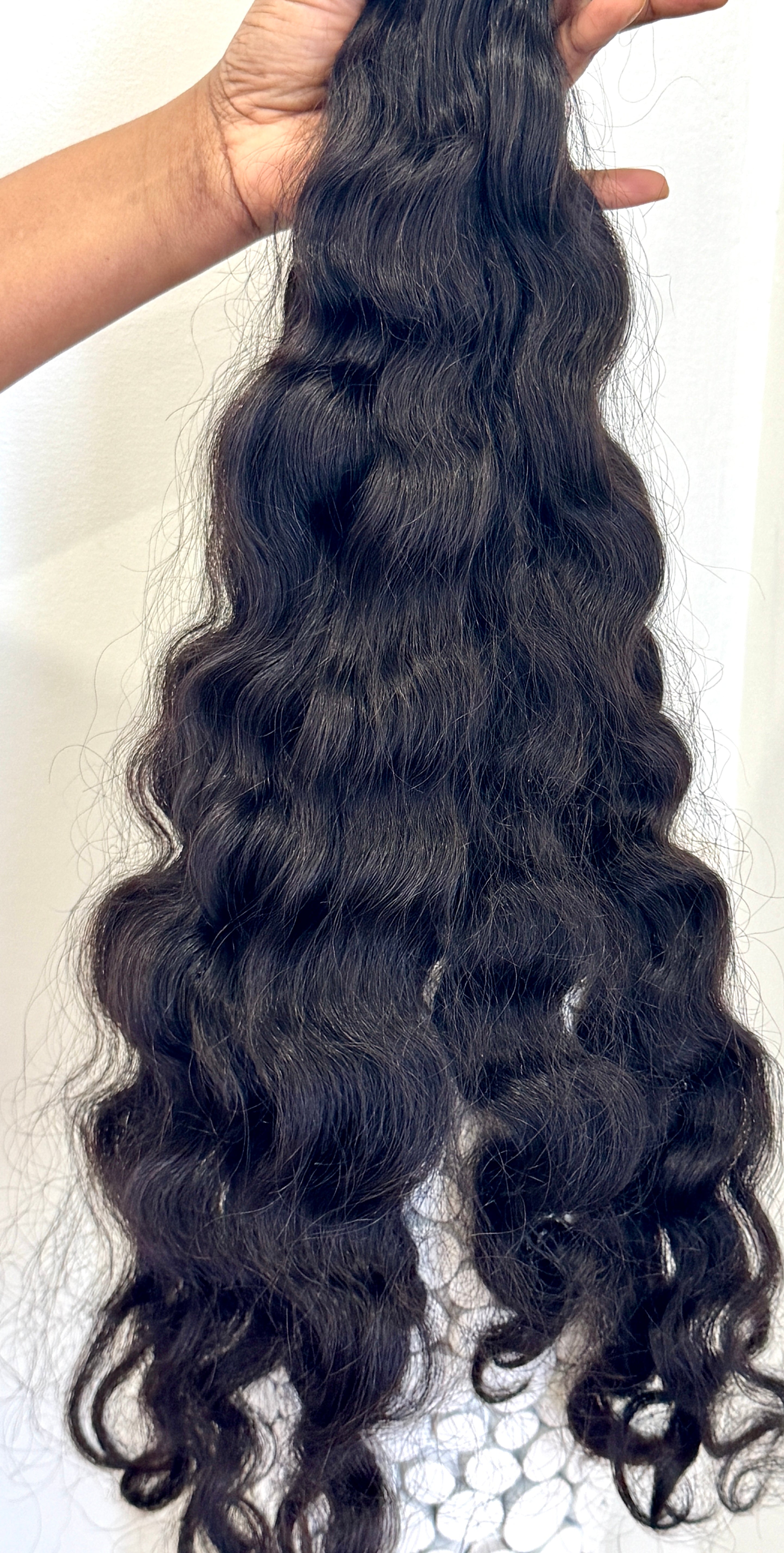 Raw Cambodian Sea Wavy Weft Extension